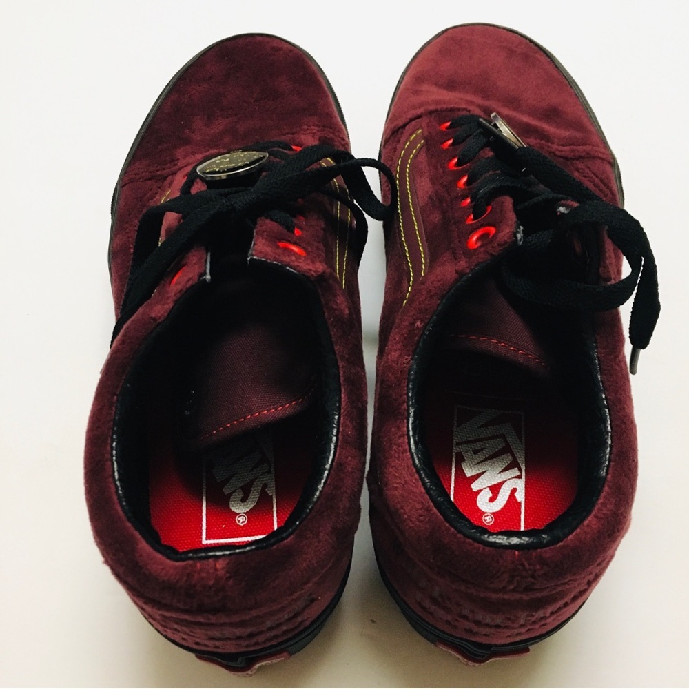 Vans Disney “Magic Mirror On The Wall” Platform Sneakers Size 8 Suede Burgundy - Picture 10 of 15